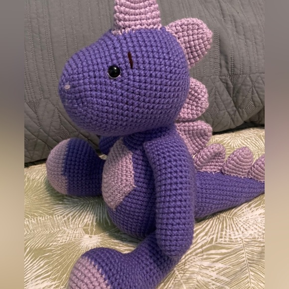 Crochet purple Dinosaur - Picture 2 of 4